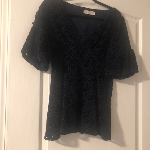 Navy velvet blouse - Picture 4 of 4